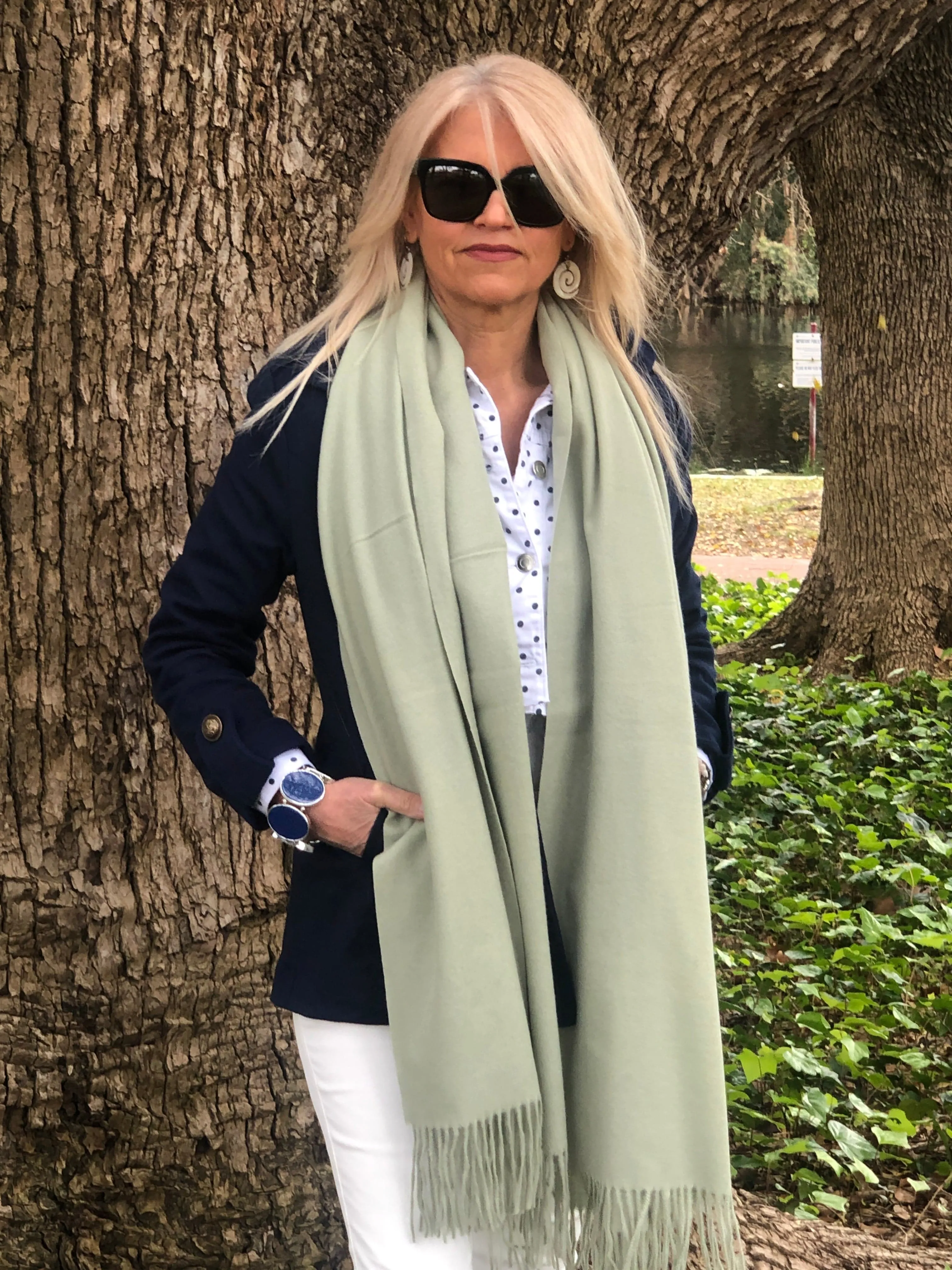 💥  Pashmina Shawl Sage Green - Extra Warmth