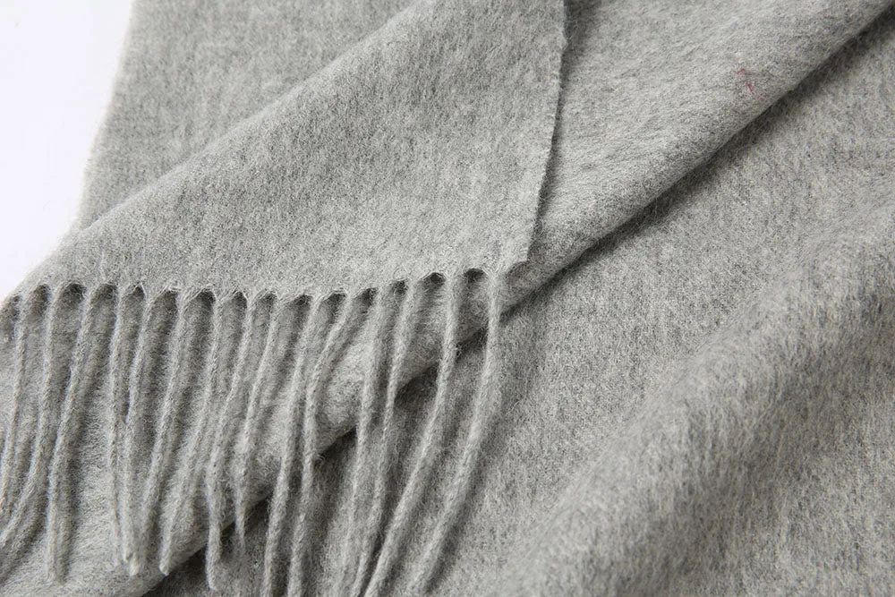 100% Australian Wool Solid Gray Scarf - Made in Australia