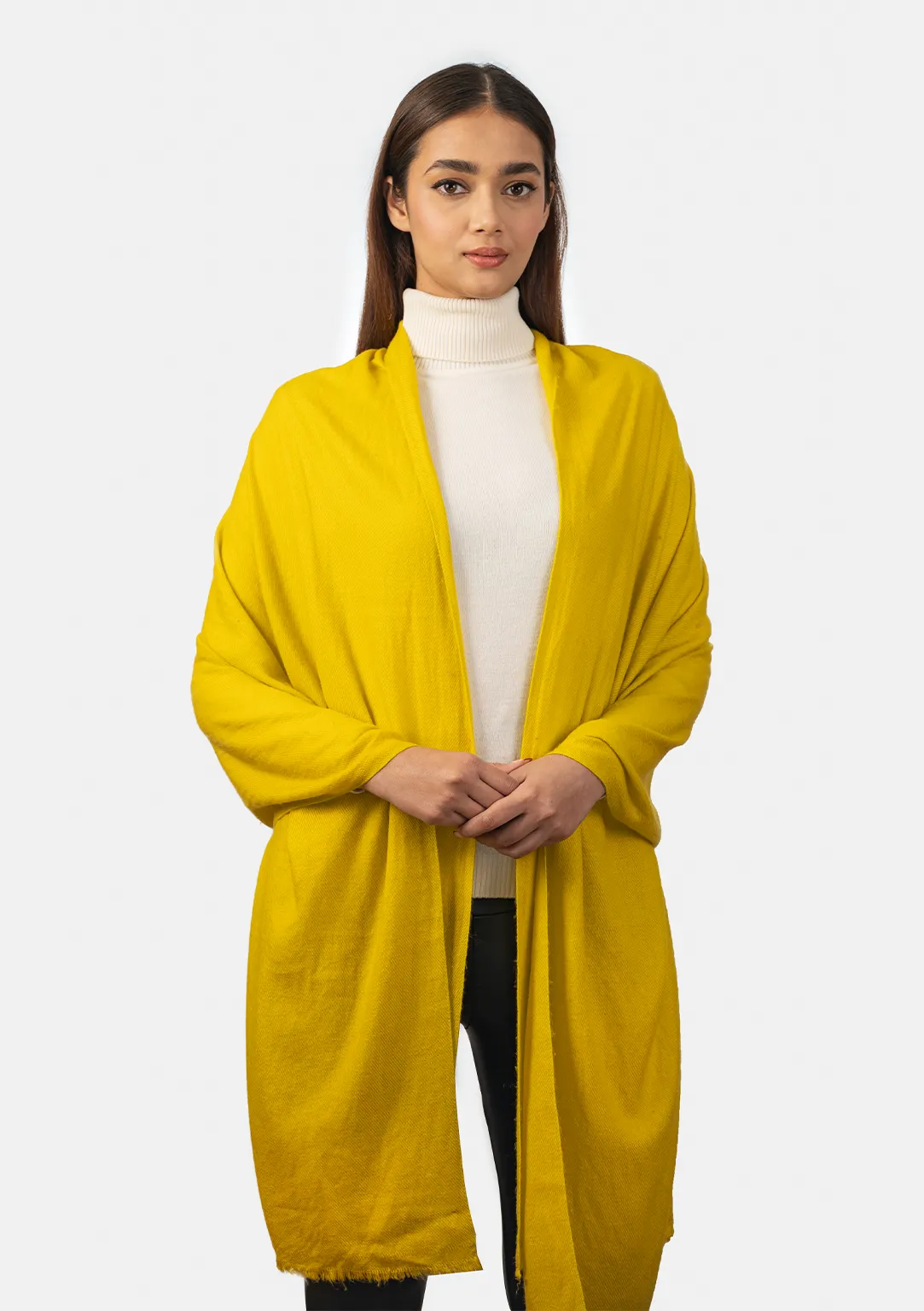 Bright Yellow  Pure Pashmina Shawl Nepal