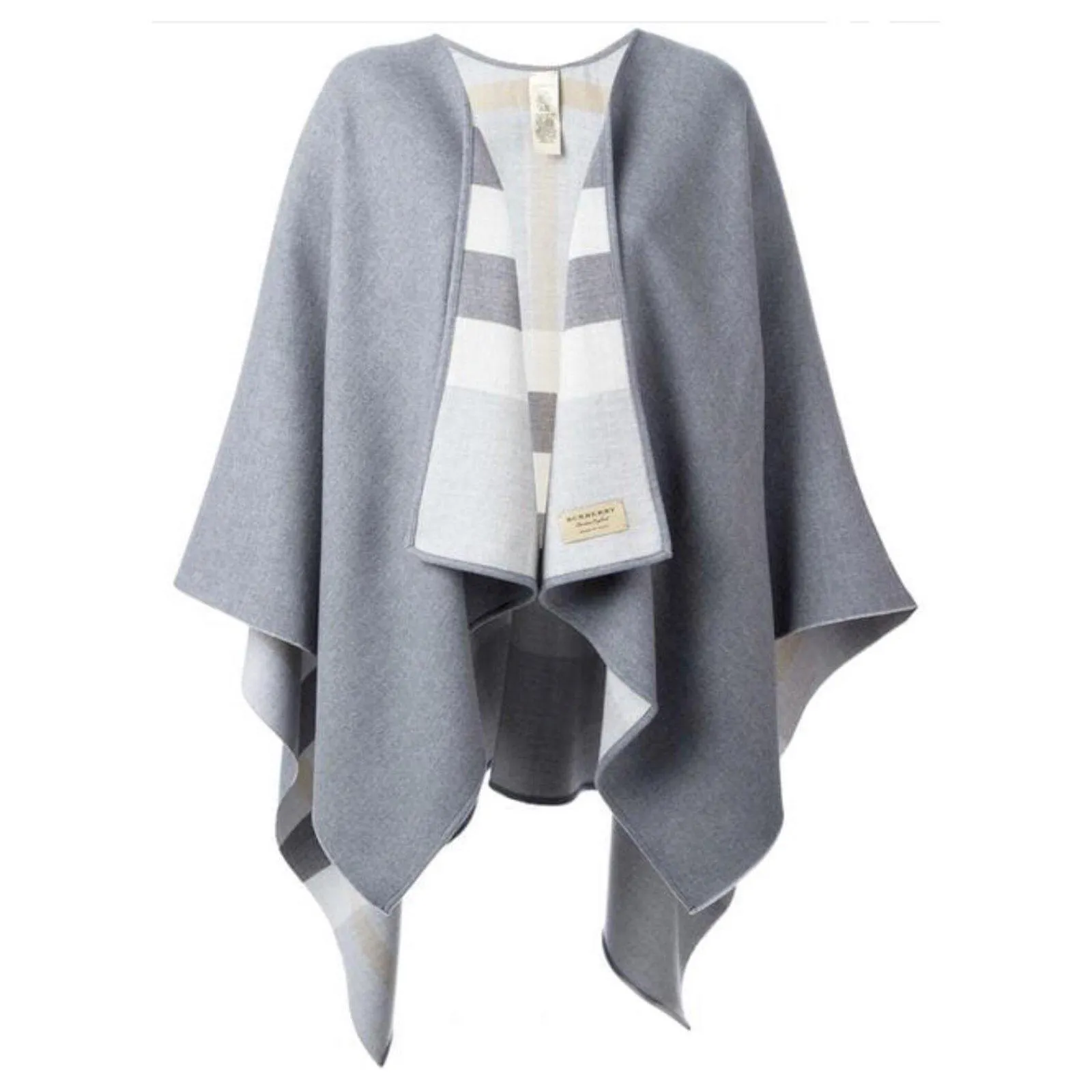 Burberry Charlotte Wool Reversible Poncho Cape