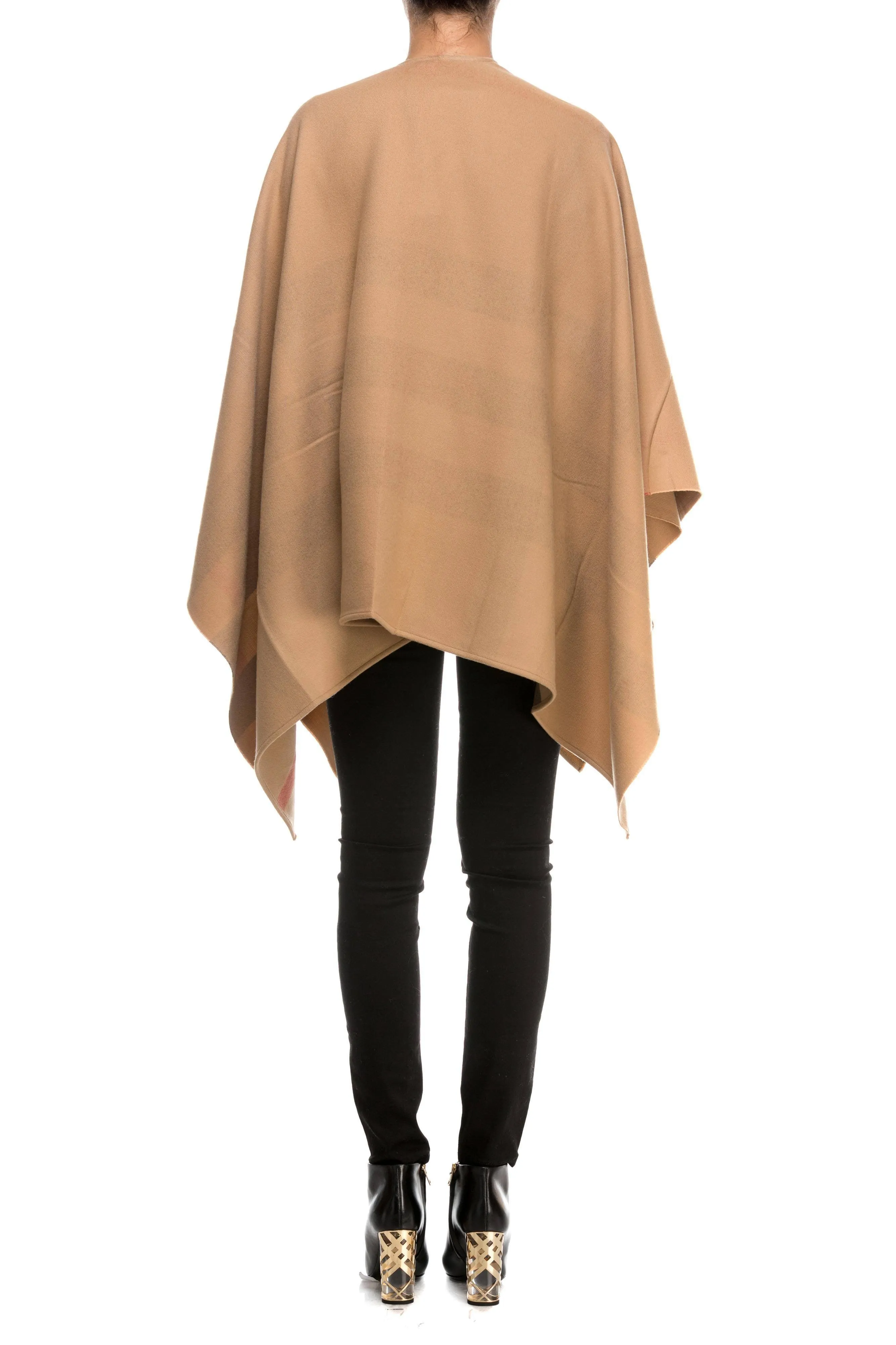 Burberry Charlotte Wool Reversible Poncho Cape