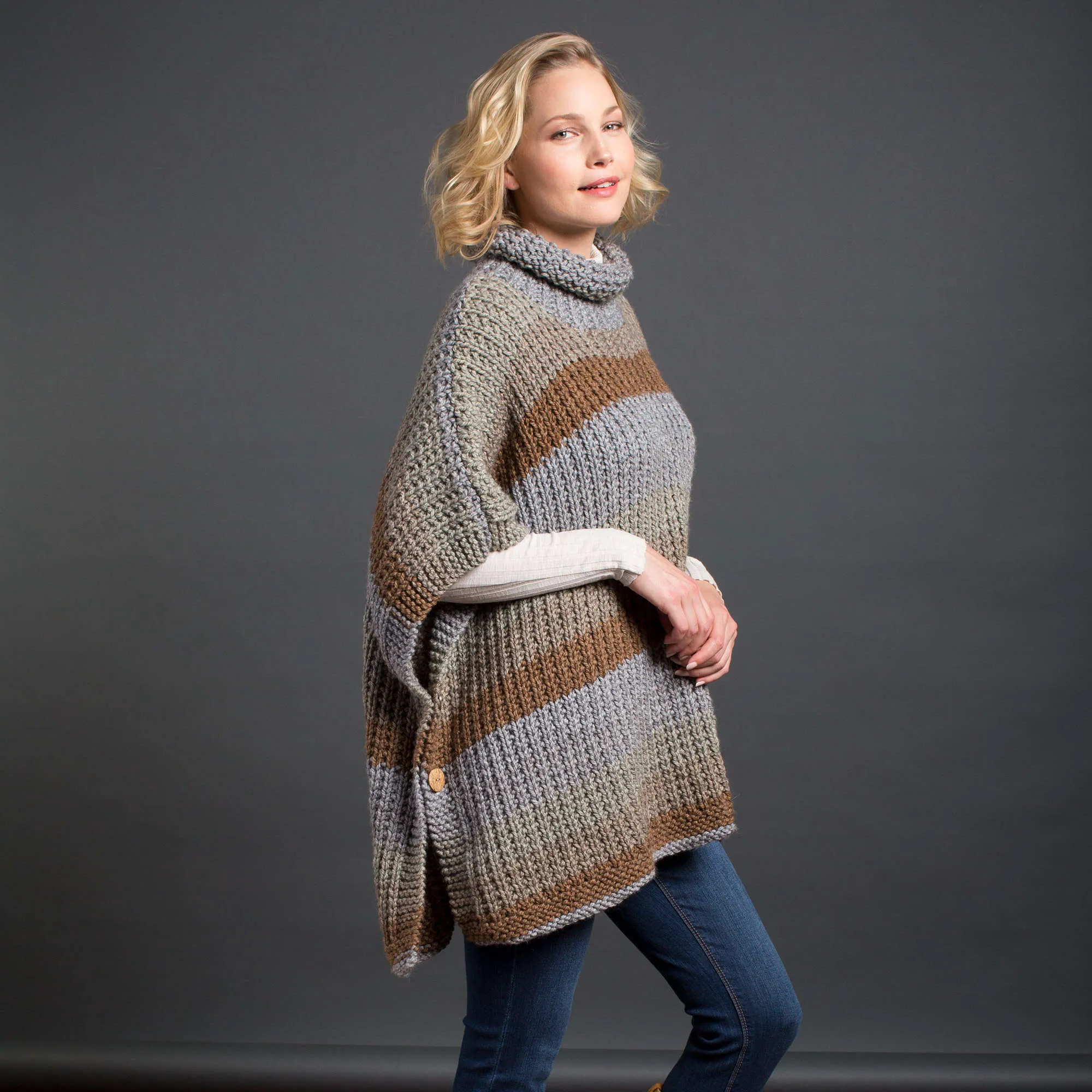 Caron Cozy Up Knit Poncho