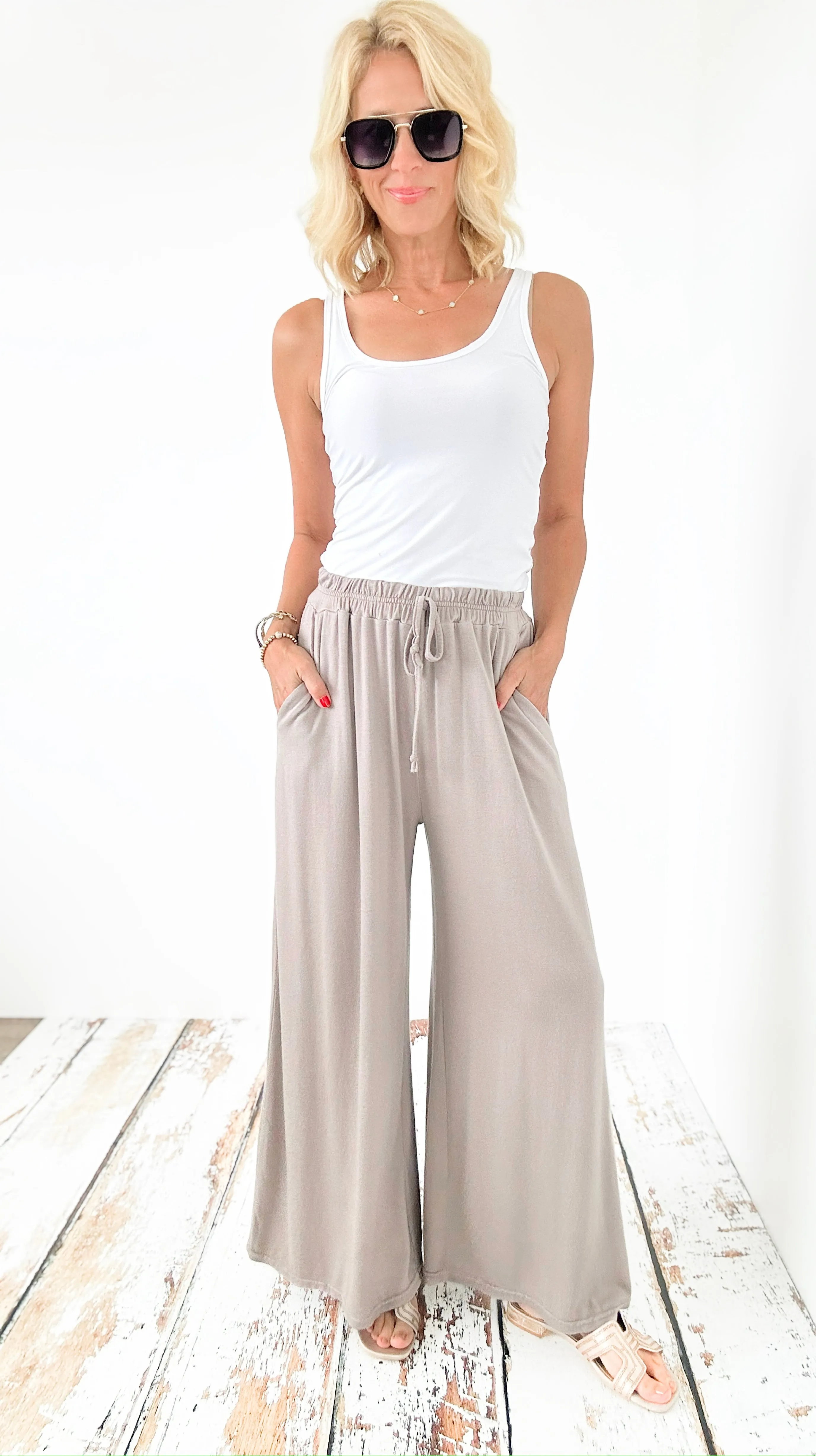 Cloud Comfort Italian Palazzos- Ash Mocha