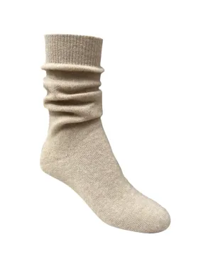 Cloud pale camel cashmere silk socks