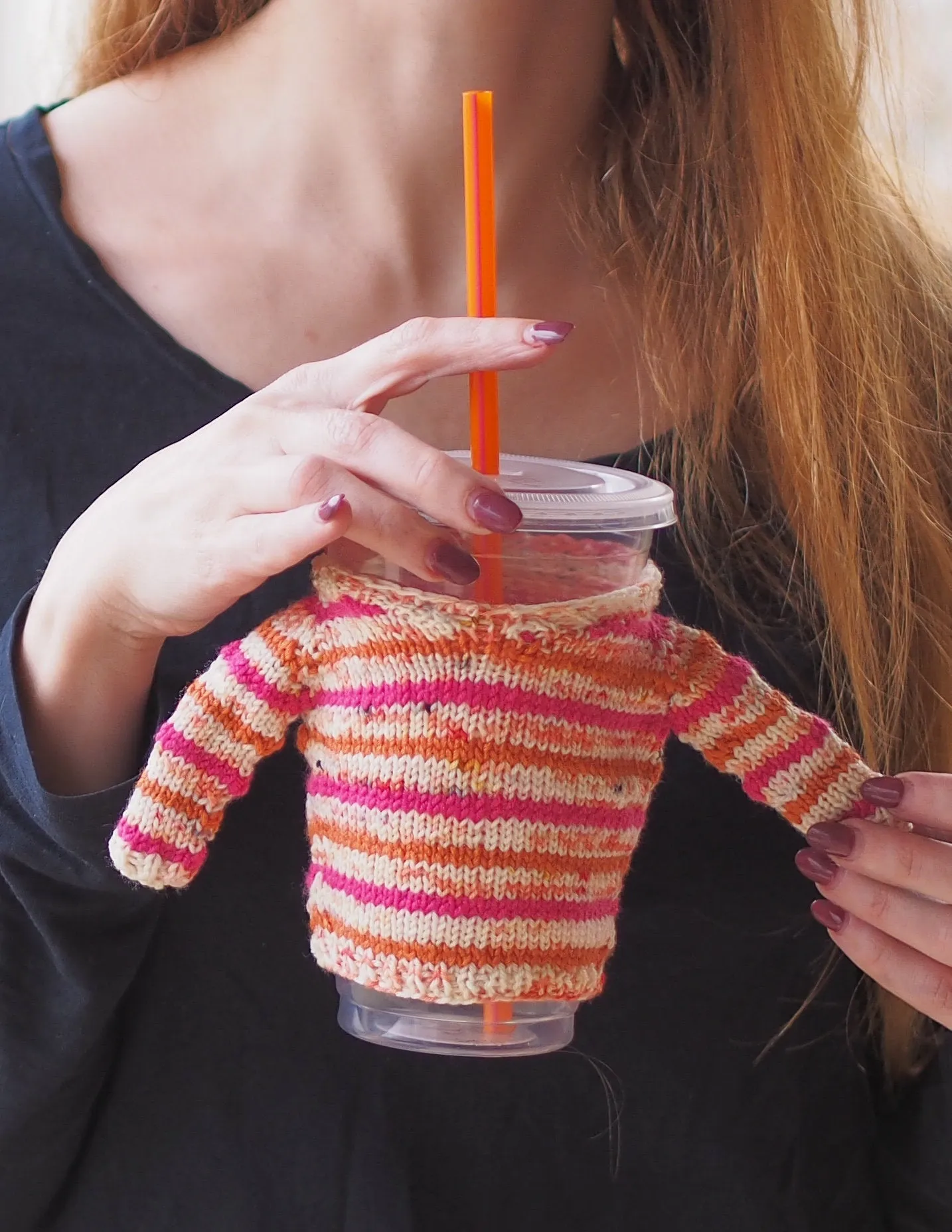 Cold Brew Koozie Hand Knitting Pattern Fingering Weight