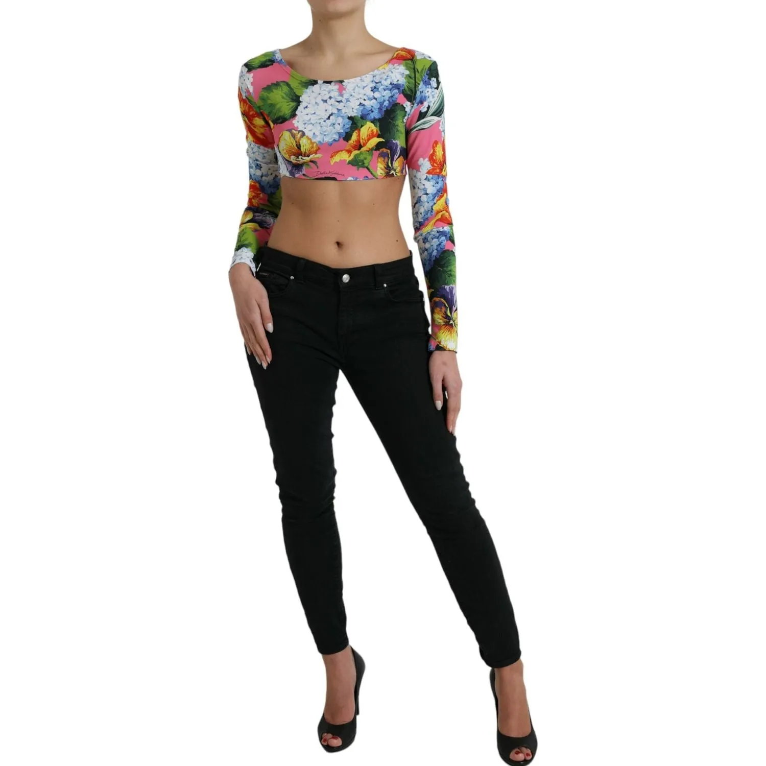 Dolce & Gabbana Floral Elegance Cropped Blouse