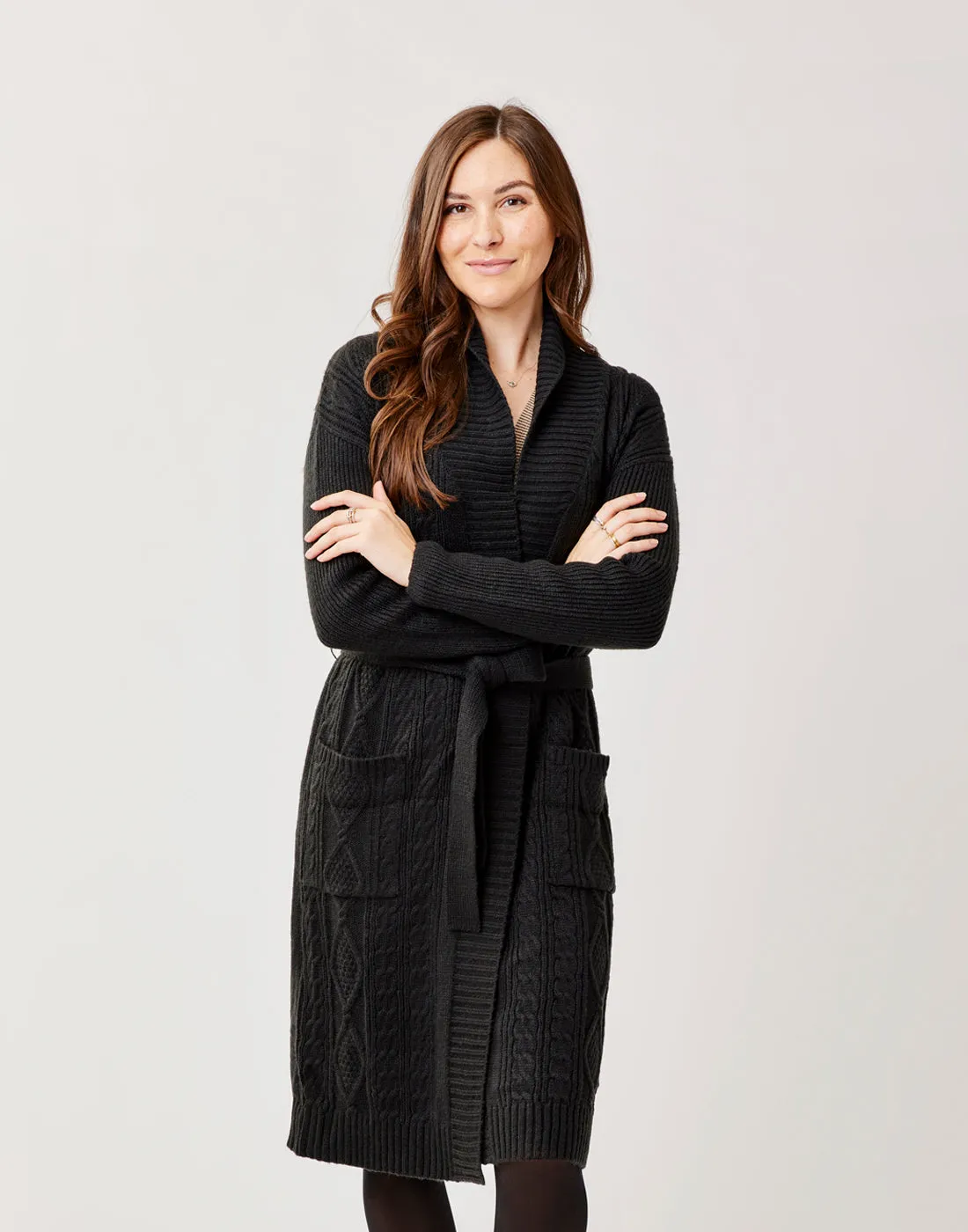 Etta Shawl Cardigan: Black