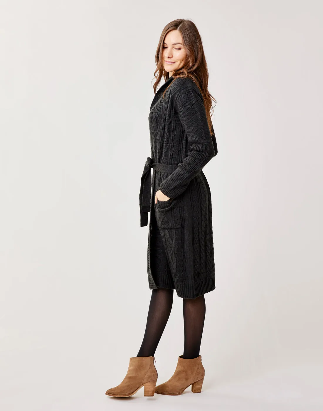 Etta Shawl Cardigan: Black