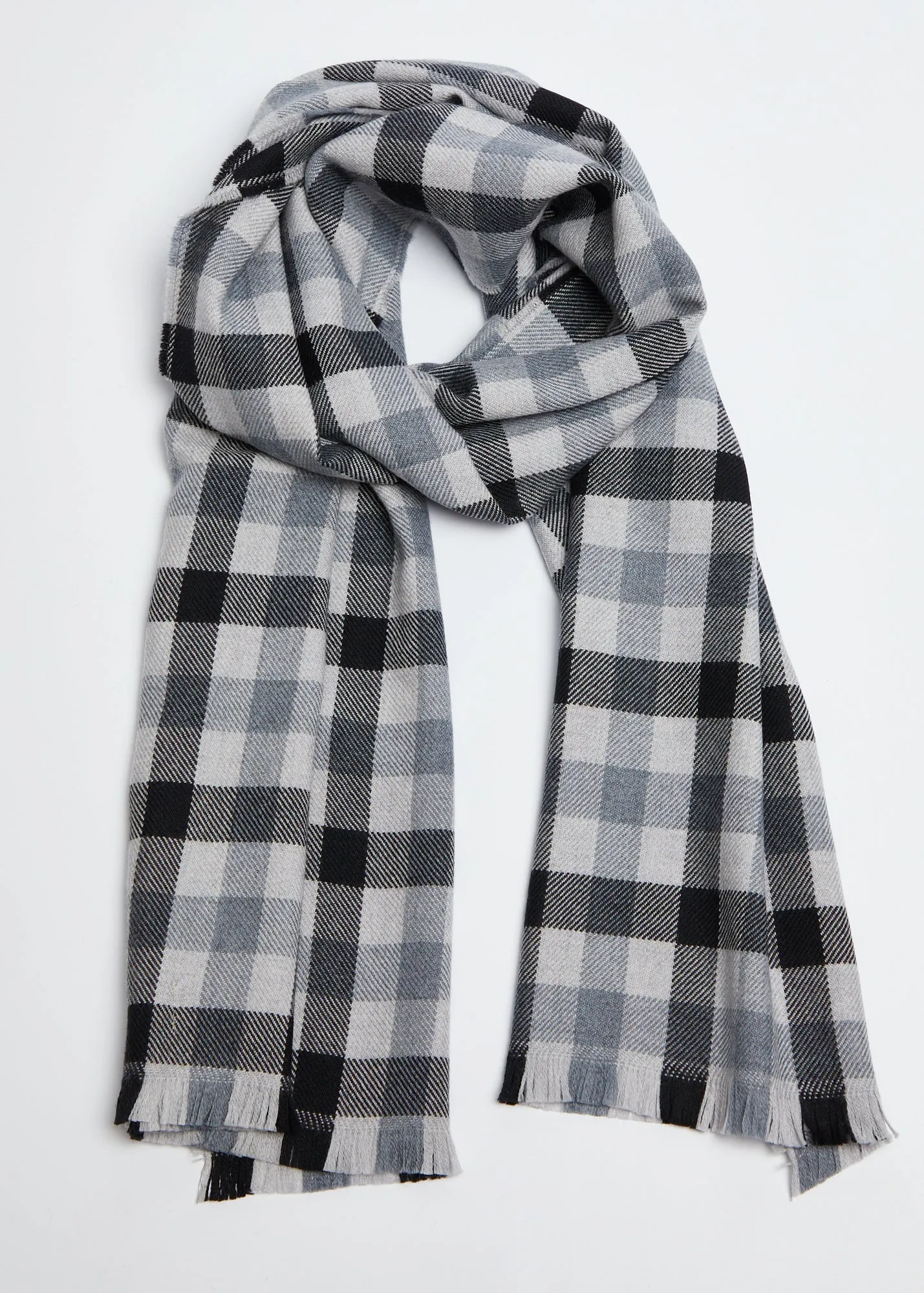 Foxford Check Merino Wool Scarf