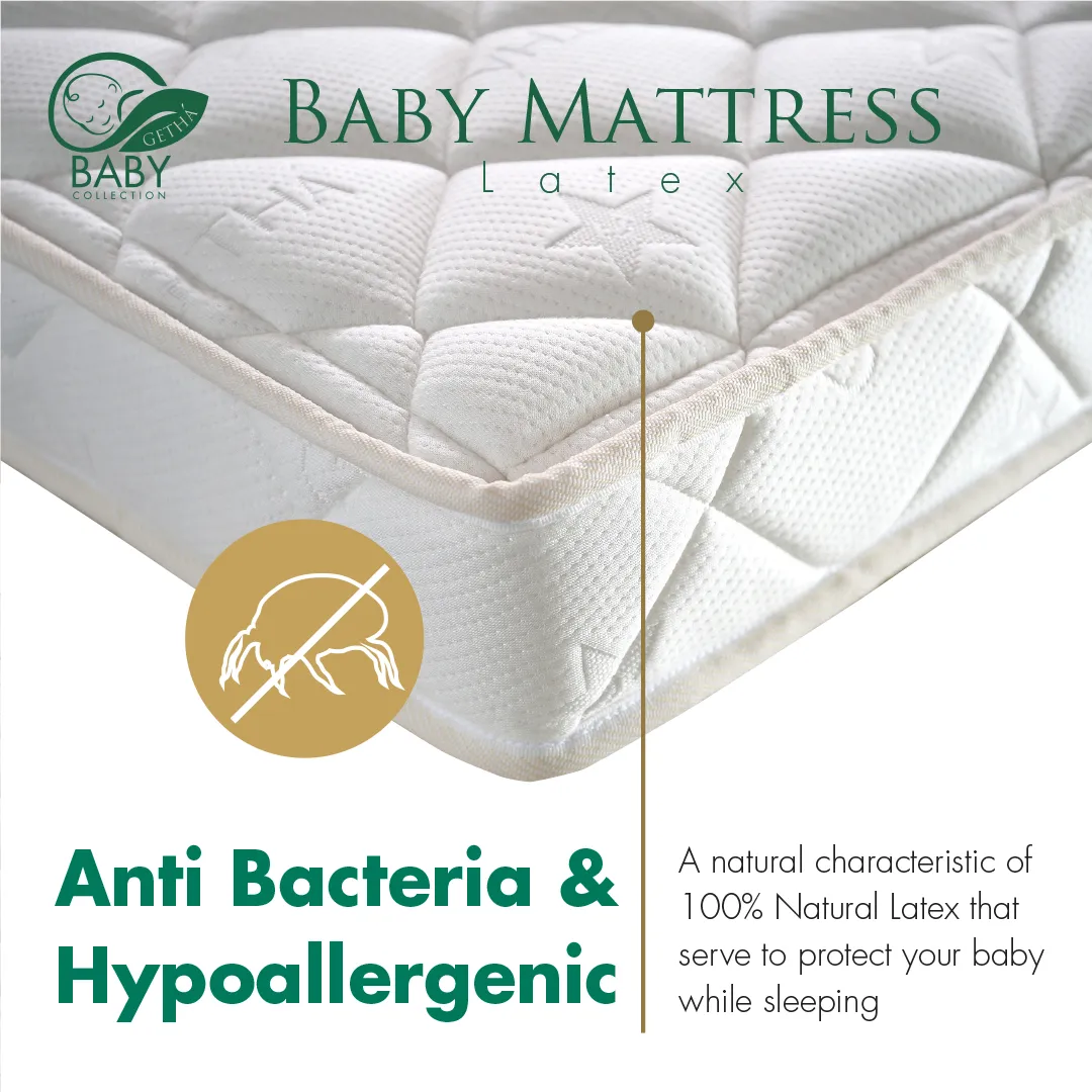 Getha Baby Mattress 100% Natural Latex with French Wool Padding