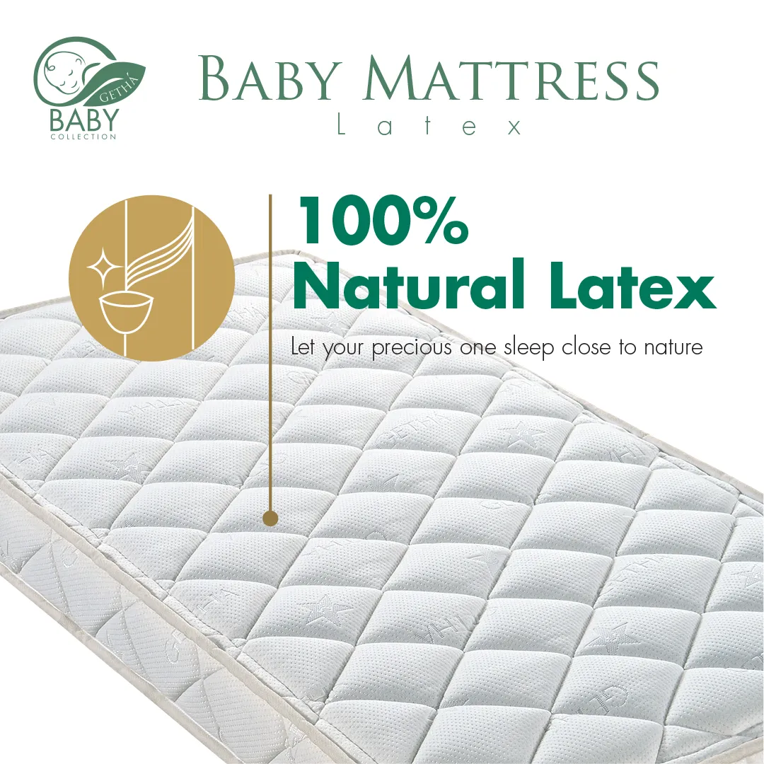 Getha Baby Mattress 100% Natural Latex with French Wool Padding