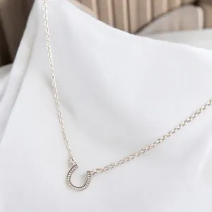 Gorgeous Silver Horseshoe Necklace