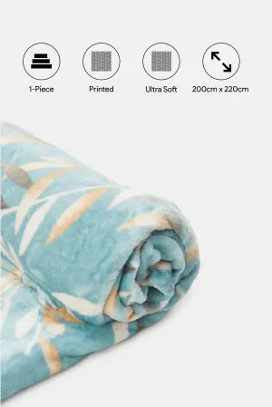 Green Leaves Printed Blanket (Double Size)