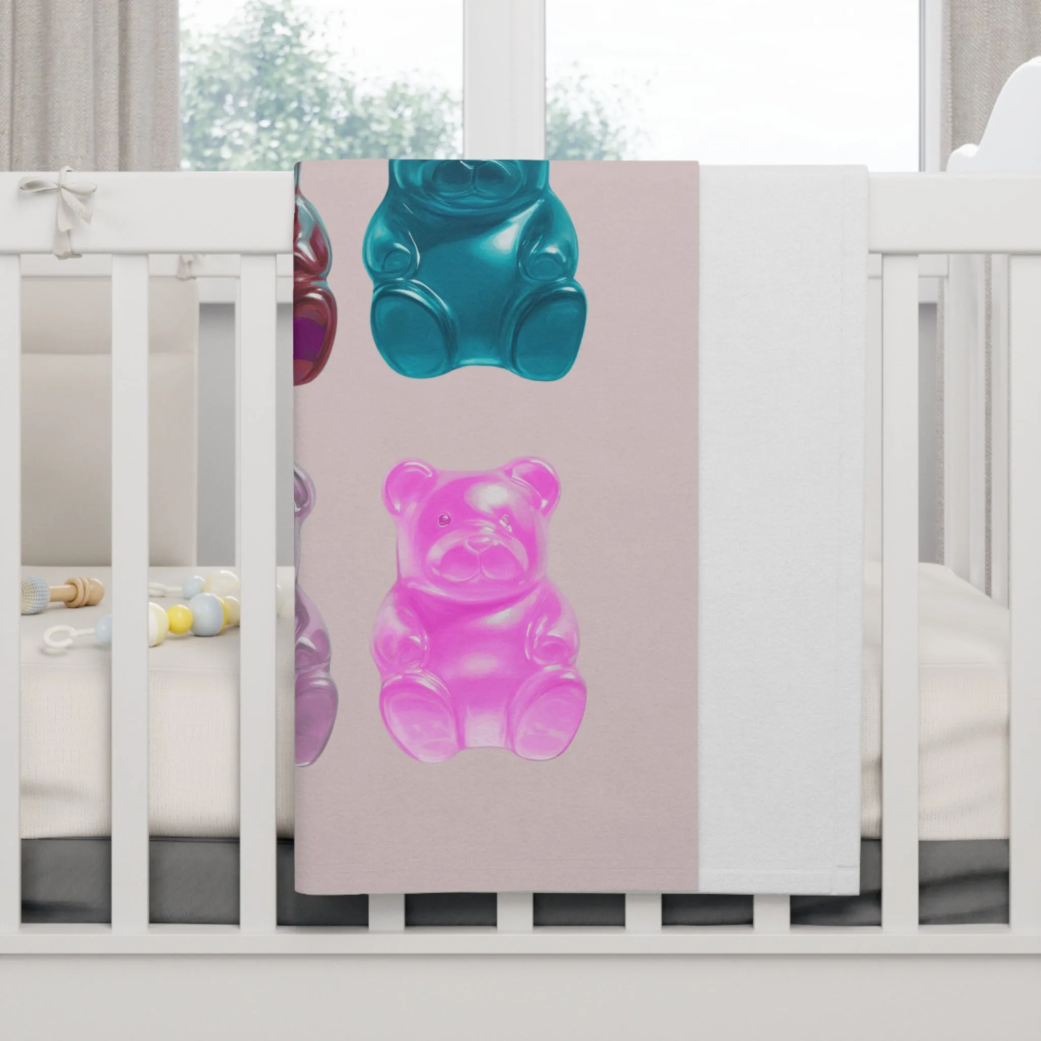 Gummy Bear Pink Soft Fleece Baby Blanket