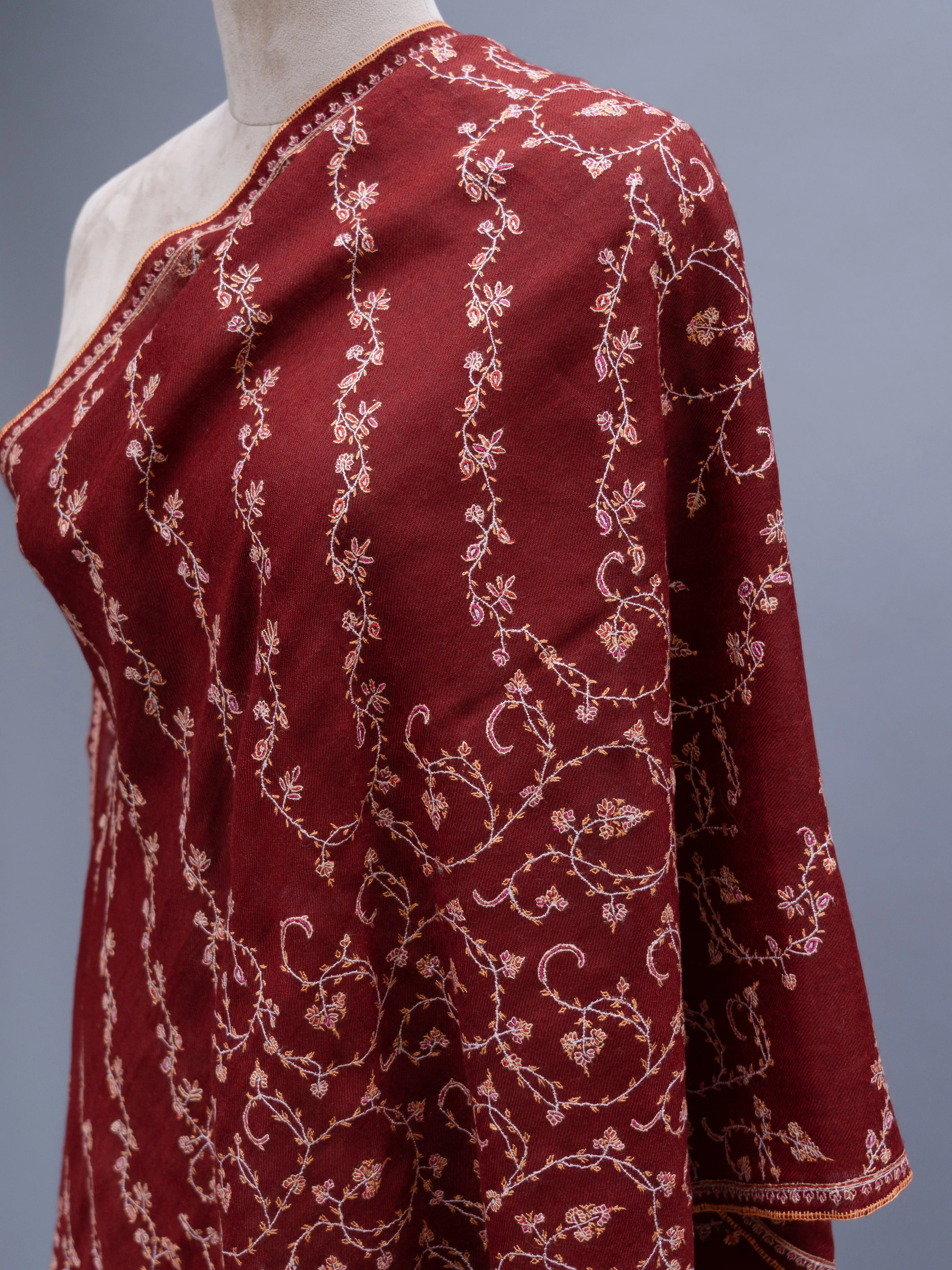 Handmade Sozni Embroidered Bridal Cashmere Wrap