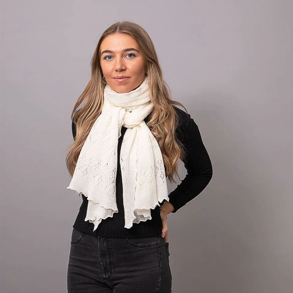 Jewel Cashmere Scarf - Winter White