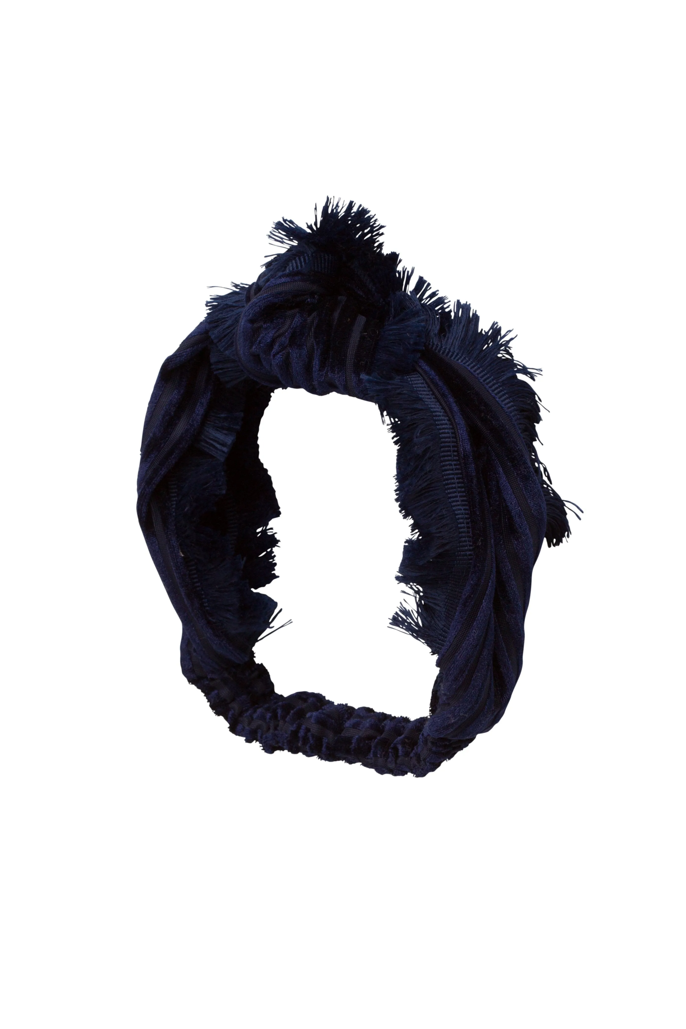 Knot Fringe Wrap- Navy