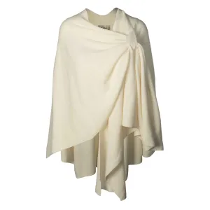 Lambswool Draped Shawl- Cream