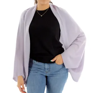 Luxe Soft Cashmere/Wool Blend Cocoon Shawl - Lavender - One Size