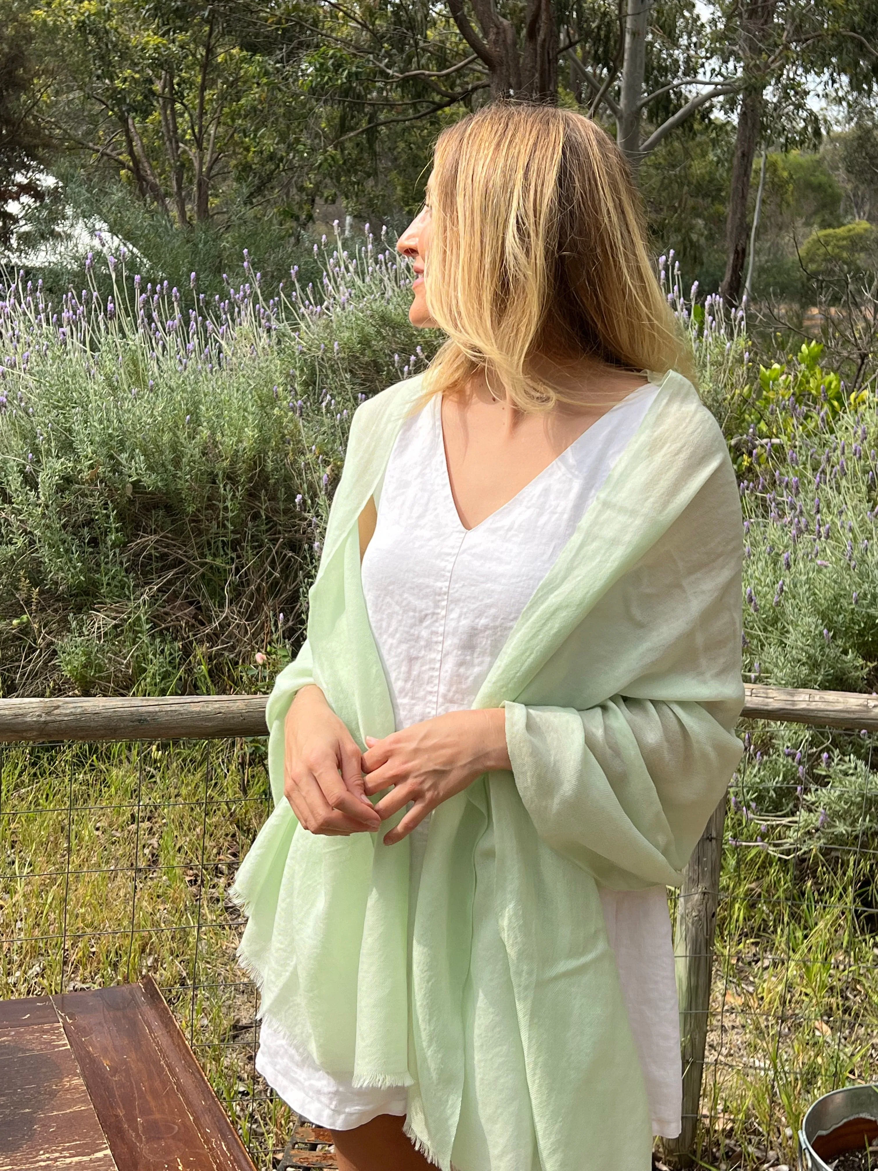 ✨Luxury Shawl - Silk Cashmere - Green Pistachio