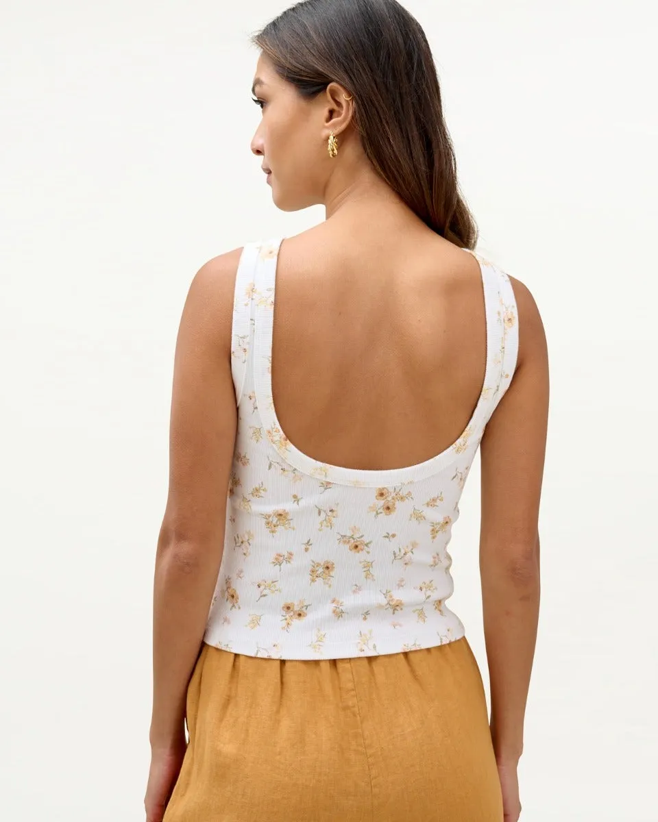 Mary Lawless Lee x Splendid Printed Scoop Back Rib Tank