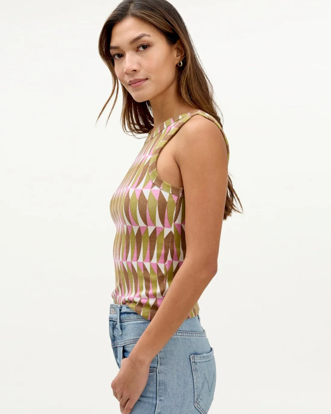 Mary Lawless Lee x Splendid Printed Scoop Back Rib Tank