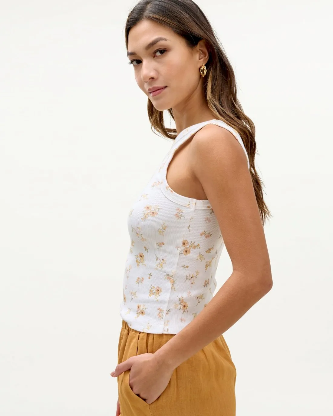 Mary Lawless Lee x Splendid Printed Scoop Back Rib Tank