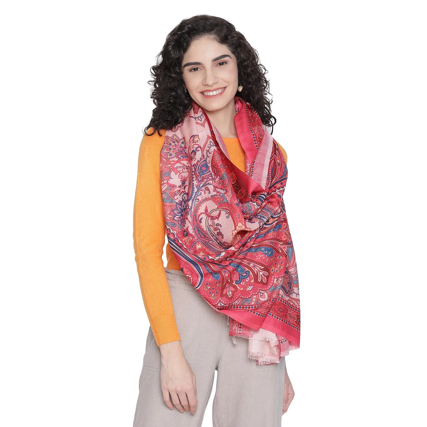 MAYURI Wool Silk Printed Stole