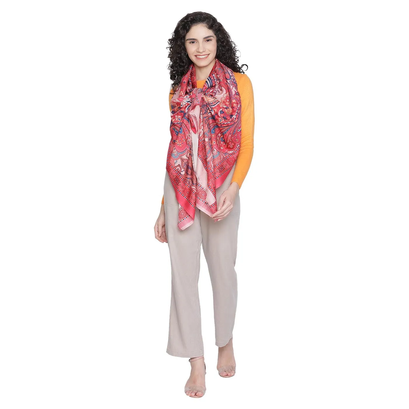 MAYURI Wool Silk Printed Stole