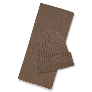 MENIQUE Ribbed Beanie & Scarf Merino 2-Piece