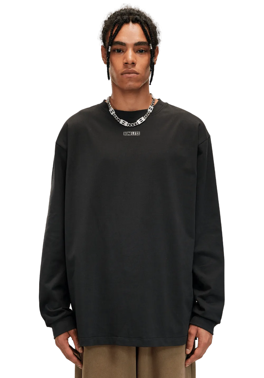 Mesh Grid Basic Sweatshirt