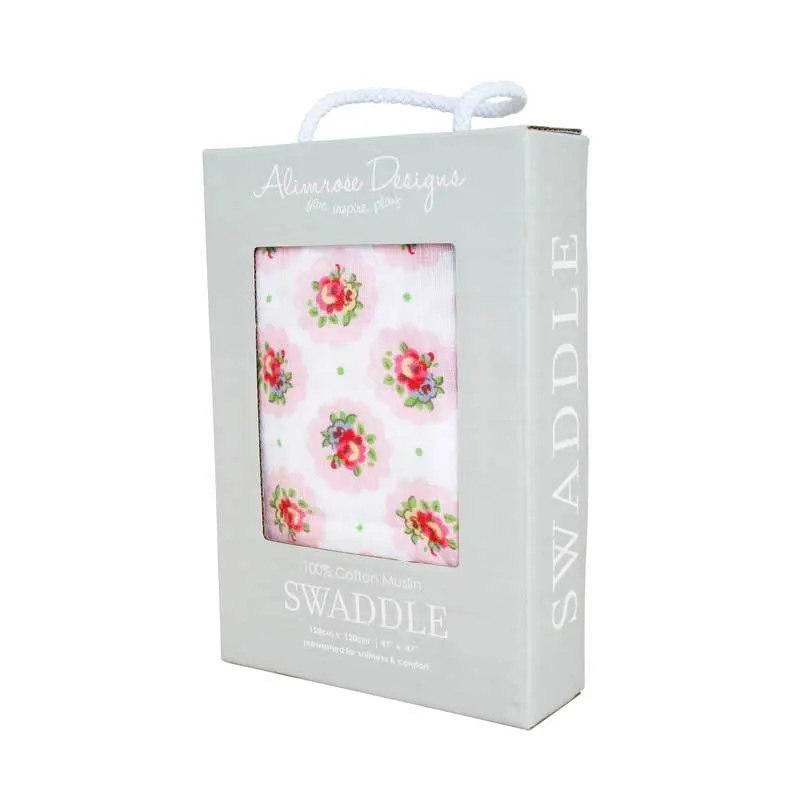 Muslin Swaddle Wrap – Floral Medallion