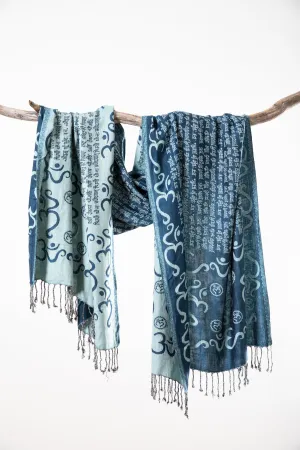 Ohm Patterned Reversible Fringe Shawl