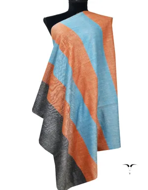 Orange and Black Striped Pashmina Shawl 7217