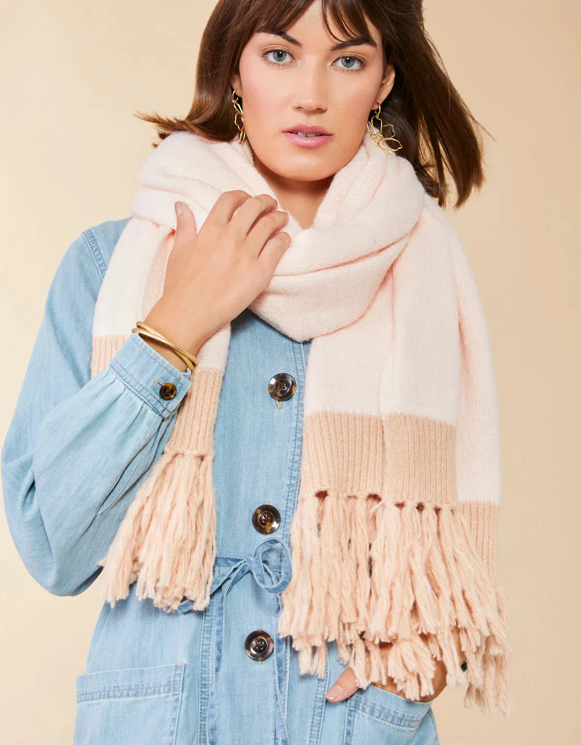 Oversize Scarf - Blush Champagne