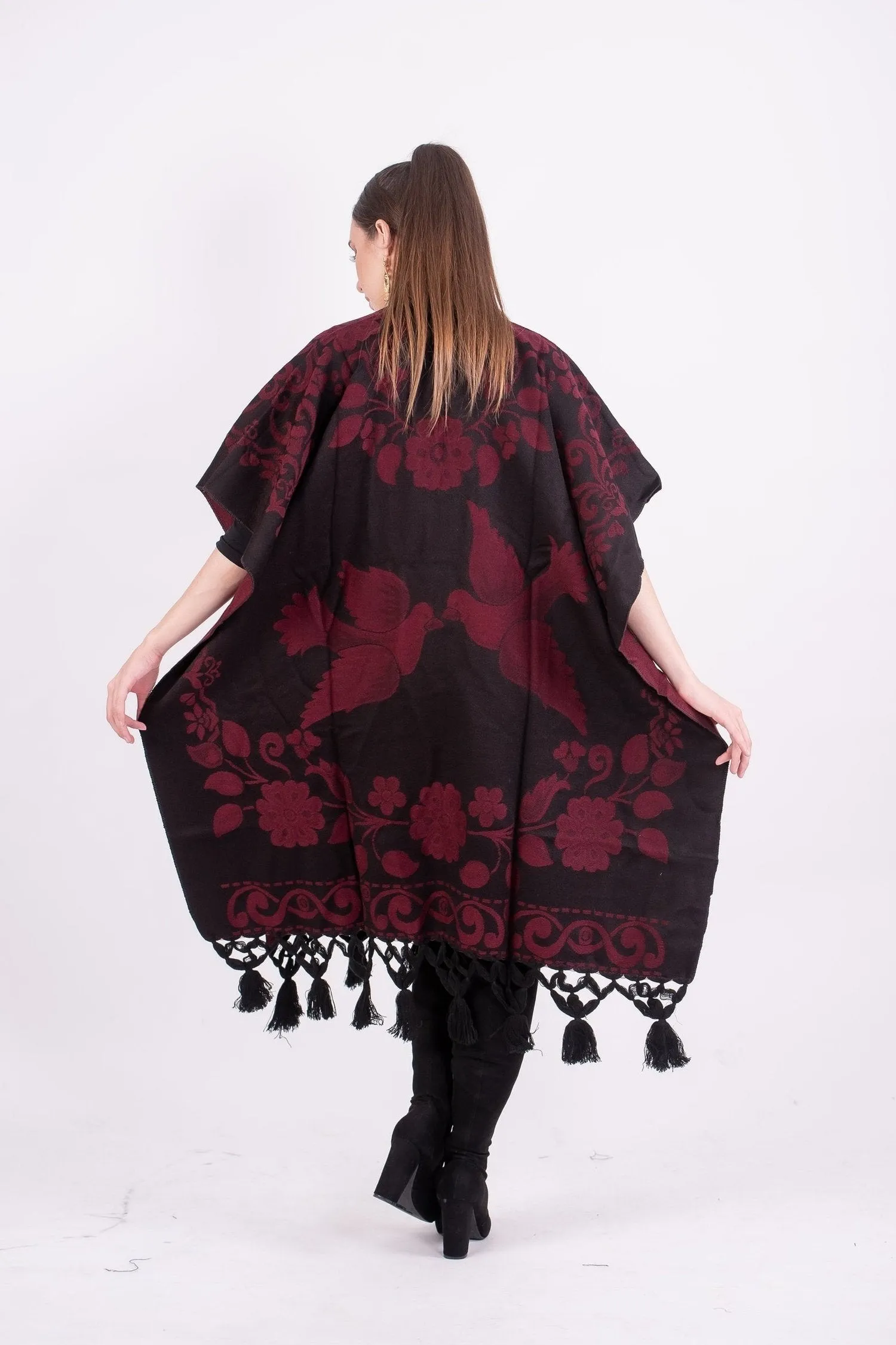 Palomas Poncho Maroon