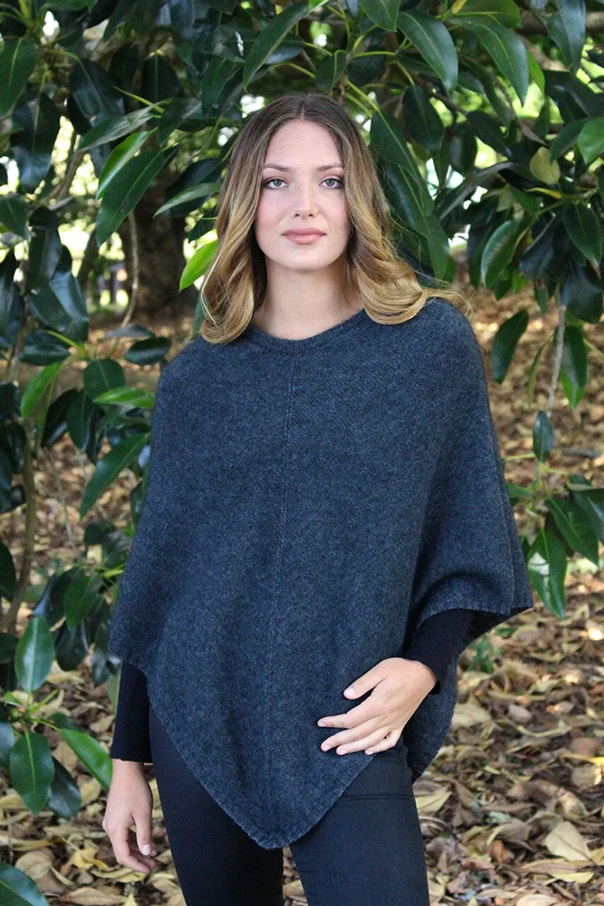 Poncho Possum Merino Classic Charcoal