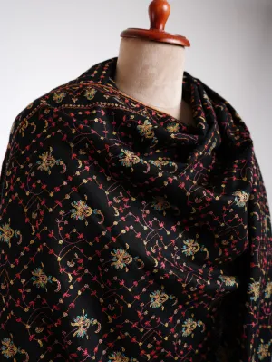 Pretty Black Kashmiri Pashmina Shawl