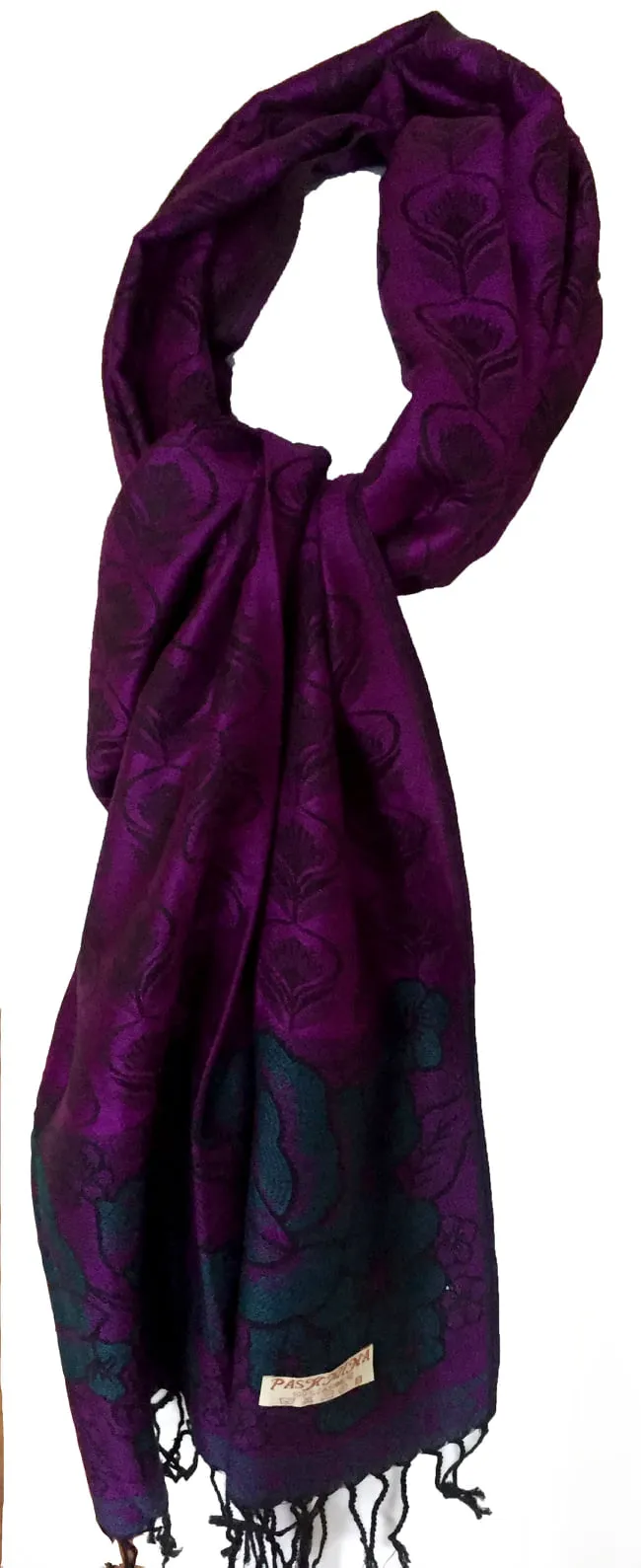 Purple Floral Pashmina Shawl: Timeless Elegance Cozy Comfort and Warmth FREE SHIPPING