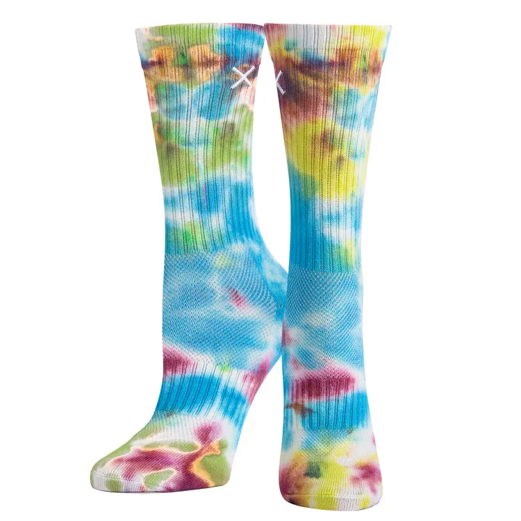 "Basix Tie Dye Dreamy" Cotton Crew Socks by ODD Sox