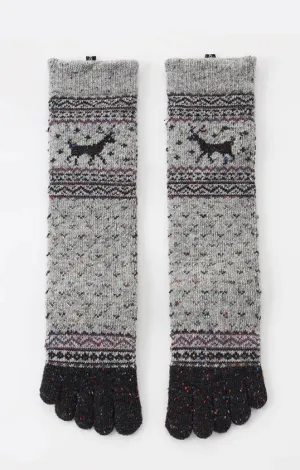 Reindeer Nordic Midcalf Wool Toe Socks