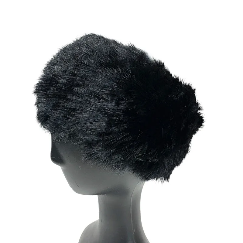 RITZY Rabbit Fur Convertible Headband & Neck warmer