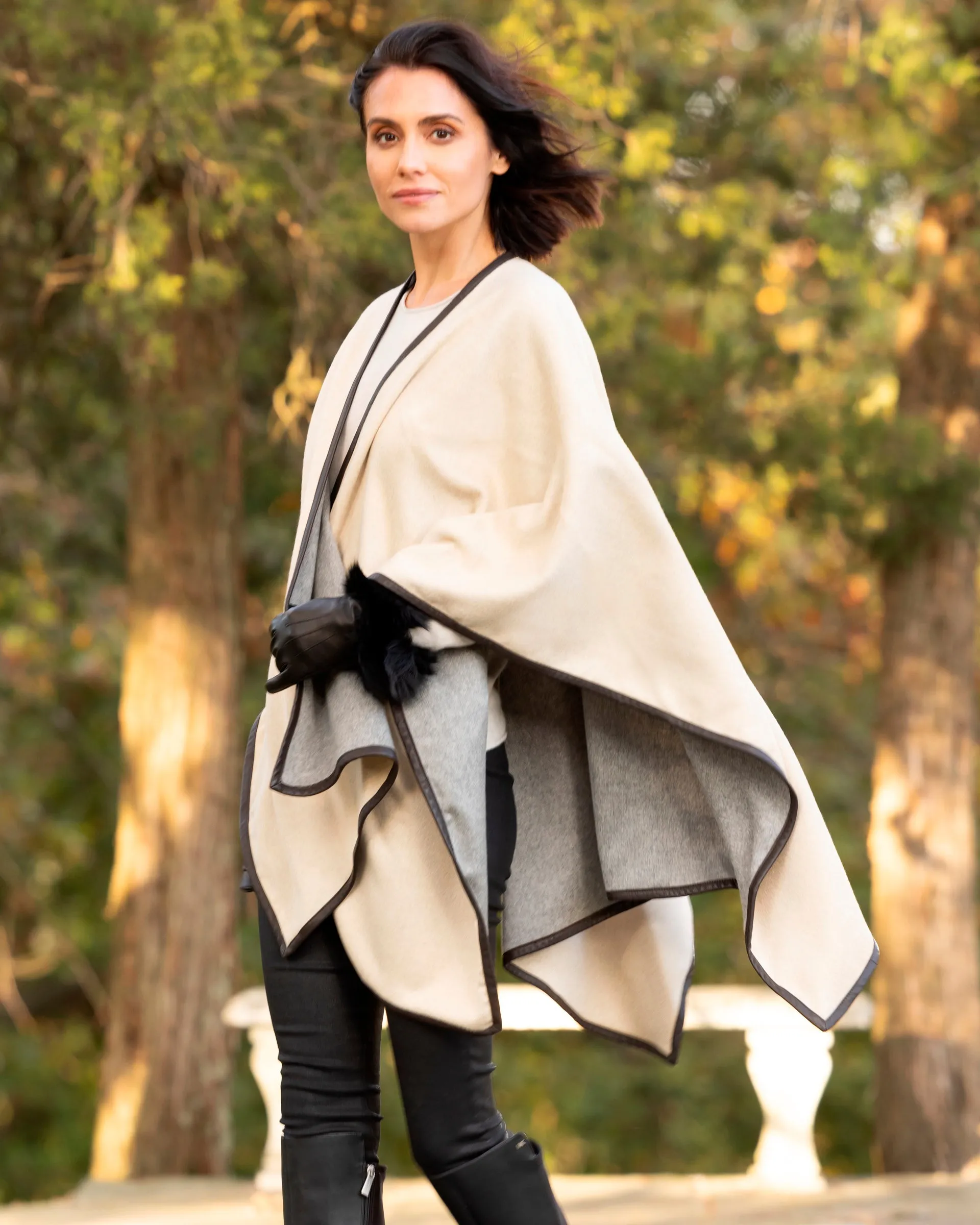 Roma Pure Cashmere Reversible Cape