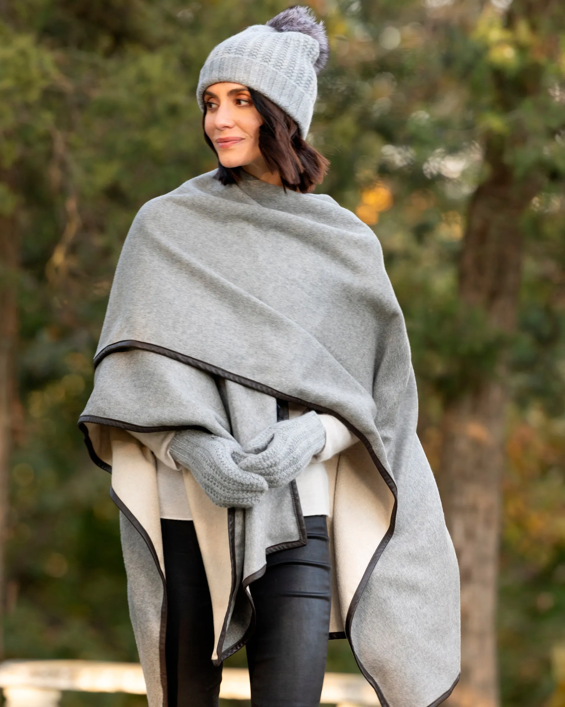 Roma Pure Cashmere Reversible Cape