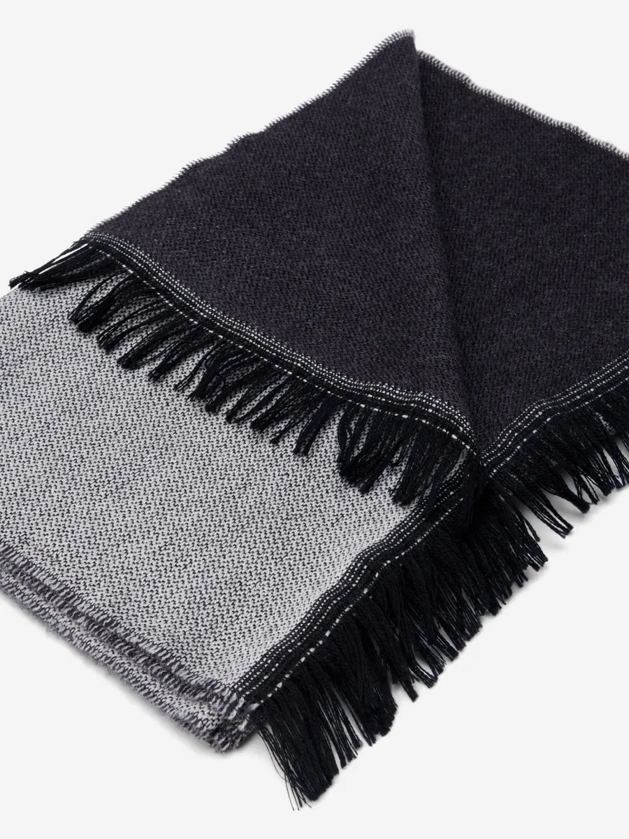 Romeo (blue/grey) - warm and soft scarf from 100% wool