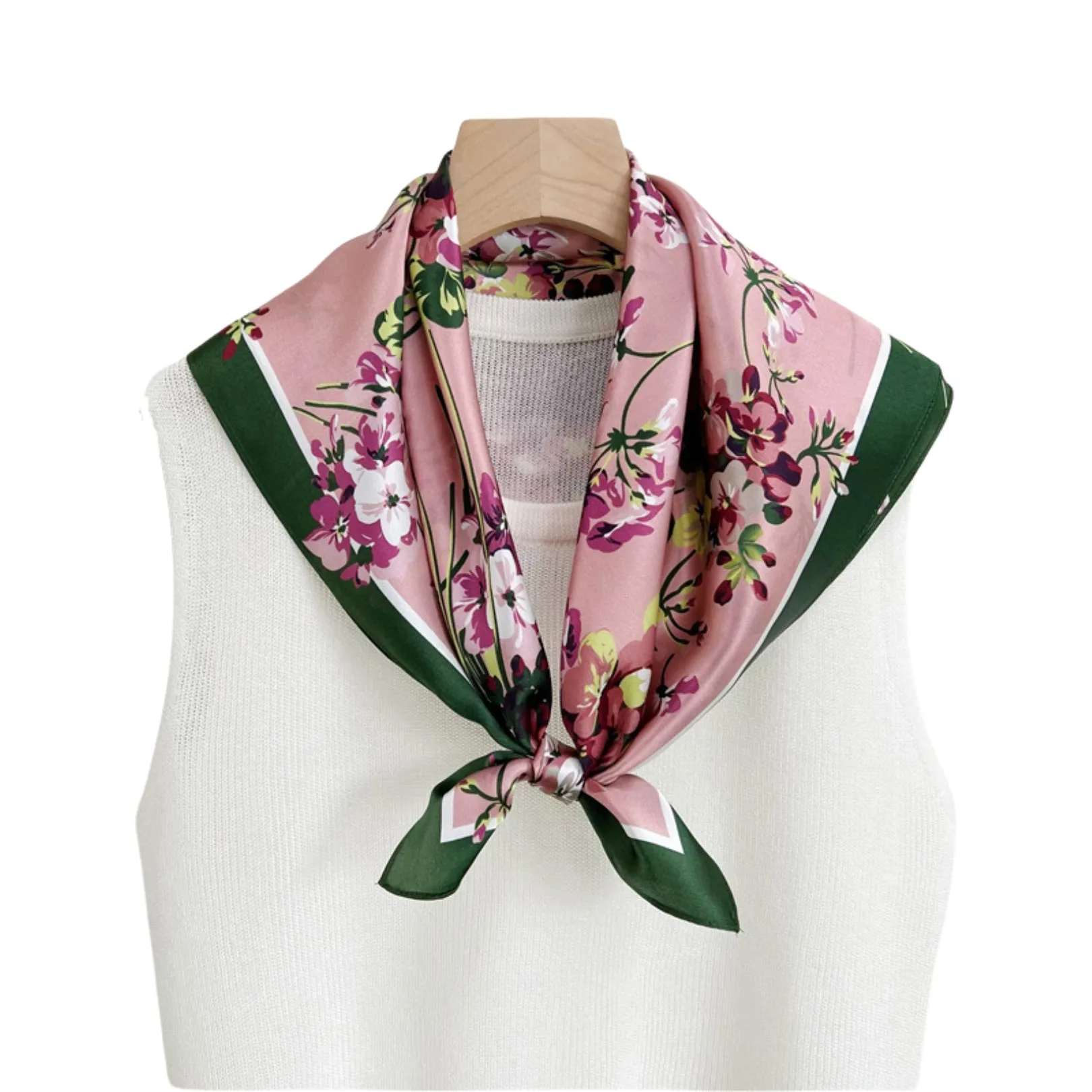 Sakura Reverie Pure Mulberry Silk Square Scarf Bandana