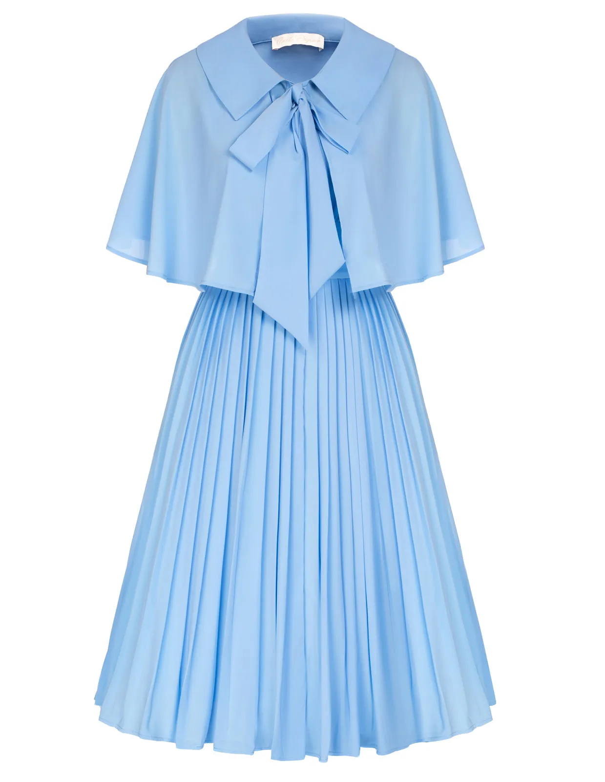 Seckill Offer⌛Pleated Dress with Cape Sweetheart Neck Smocked Back A-Line Dress