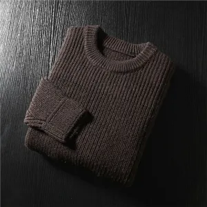 X01 Thickened!  All wool!  Export Europe and America men's foreign trade factory cut label tail goods knitted sweater winter coat